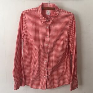 J.Crew perfect fit women’s red gingham check shirt